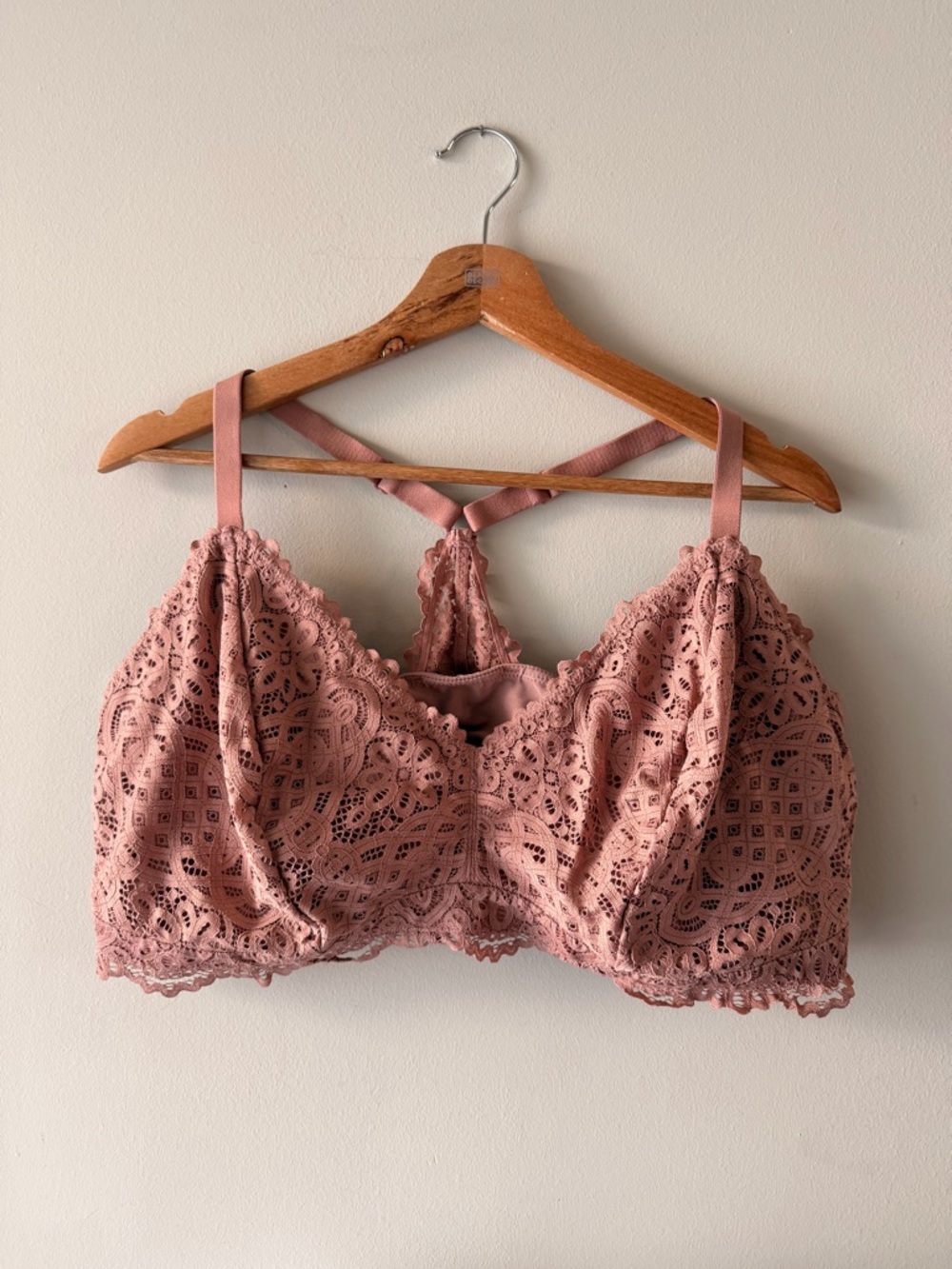 4X Plus Size Auden Lace Bralette in Dusty Rose Pink